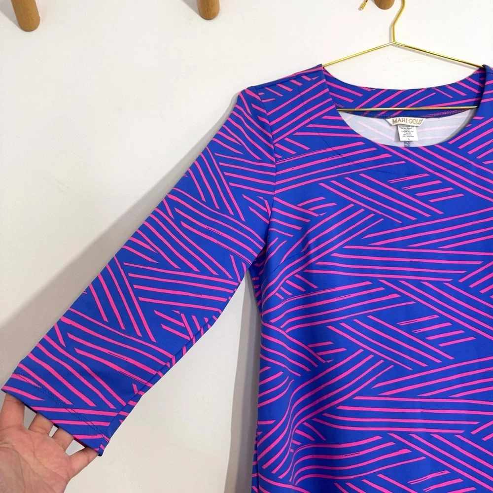 MAHI GOLD Purple & Pink Geometric Mini Dress - Picture 4 of 9